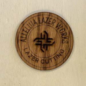 Alleluia Lazer Works Logo Drink Coaster